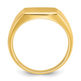 14k IBGoodman 14x14mm Men's Cushion Signet Ring