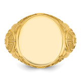 14k IBGoodman 18.5x15.75mm Men's Round Signet Ring