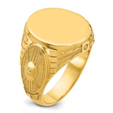 14k IBGoodman 18.5x15.75mm Men's Round Signet Ring