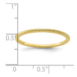 10K Yellow Gold 1.2mm Twisted Wire Pattern Stackable Band Size 7