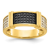 14k IBGoodman Men's 5/8 carat Black and White Diamond Complete Ring