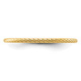 10K Yellow Gold 1.2mm Twisted Wire Pattern Stackable Band Size 8