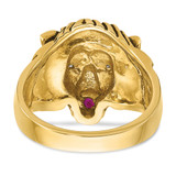 14k IBGoodman Men's Diamond and Ruby Antiqued Lion Ring Mounting