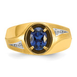 14k IBGoodman Men's Gemstone and Diamond Satin Ring Mounting - B5-68A5C946-4101