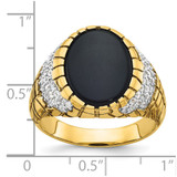 14k IBGoodman Men's Onyx and 7/8 carat Diamond Nugget Complete Ring