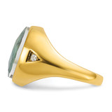 14k IBGoodman Men's Oval Gemstone and Diamond Ring Mounting