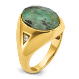14k IBGoodman Men's Oval Gemstone and Diamond Ring Mounting