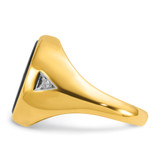 14k IBGoodman Men's Oval Onyx and 1/15 carat Diamond Complete Ring