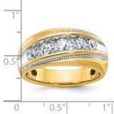 14k IBGoodman Men's Polished and Milgrain Ring Mounting