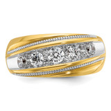 14k IBGoodman Men's Polished and Milgrain Ring Mounting