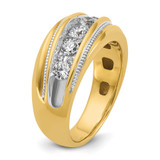 14k IBGoodman Men's Polished and Milgrain Ring Mounting