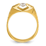 14k IBGoodman Men's Polished and Satin 1/3 carat Diamond Complete Ring - B5-D904CA5C-7658