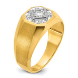 14k IBGoodman Men's Polished and Satin 1/6 carat Diamond Complete Ring - B5-4CC4A2D7-3067