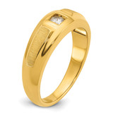 14k IBGoodman Men's Polished and Satin 1/6 carat Diamond Complete Ring - B5-649B04F2-6266