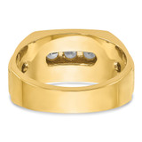 14k IBGoodman Men's Polished and Satin 3-Row Ring Mounting