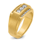 14k IBGoodman Men's Polished and Satin 3-Row Ring Mounting