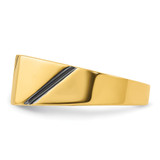 14k IBGoodman Men's Polished and Satin Diamond Signet Ring Mounting