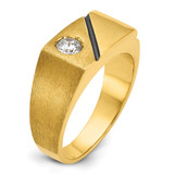 14k IBGoodman Men's Polished and Satin Diamond Signet Ring Mounting