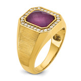 14k IBGoodman Men's Polished and Satin Gemstone and Diamond Ring Mounting - B5-90A978E6-7108