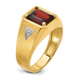 14k IBGoodman Men's Polished and Satin Gemstone and Diamond Ring Mounting - B5-934F48A9-7968