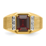 14k IBGoodman Men's Polished and Satin Gemstone and Diamond Ring Mounting - B5-D2A83E82-3589