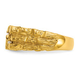 14k IBGoodman Men's Polished Nugget Textured Ring Mounting