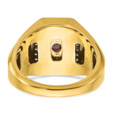 14k IBGoodman Men's Satin Ruby Doublet Stone and 1/4 carat Diamond Complete Ring