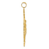 14k INRI Fleur De Lis Crucifix Pendant - C2-5FC96D13-7850