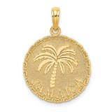 14K JAMAICA and Palm Tree Disk Charm - K7-0A39024B-2657