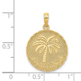 14K JAMAICA and Palm Tree Disk Charm - K7-0A39024B-2657