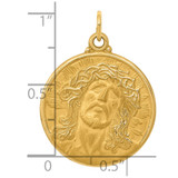 14k Jesus Medal Pendant