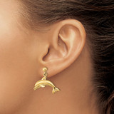 14K Jumping Dolphin Dangle Earrings - TE-2B6AB5B4-9710