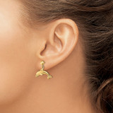 14K Jumping Dolphin Dangle Earrings - TE-565A8021-1404