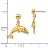 14K Jumping Dolphin Dangle Earrings - TE-565A8021-1404