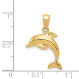 14k Jumping Dolphin Pendant - K3-ED359125-9736