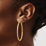 14K Knife Edge Diamond-cut Hollow Hoop Earrings - TC-7F81808B-8434