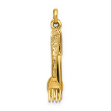 14K Knife, Fork and Spoon Charm