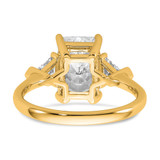 14k Lab Grown Diamond VS/SI+ G+ Radiant & Trillion 3 Stone Semi-mount Engagement Ring