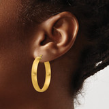 14K Large 5mm Satin Hoop Earrings