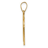 14k Large Brushed  Diamond-cut Number 24 Charm