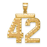 14k Large Brushed Diamond-cut Number 42 Charm
