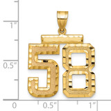 14k Large Brushed Diamond-cut Number 58 Charm