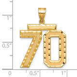 14k Large Brushed Diamond-cut Number 70 Charm