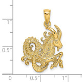 14k Large Capricorn Zodiac Charm