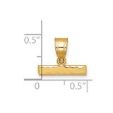 14k Large Diamond -cut Top Pendant