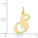 14k Large Fancy Script Letter S Initial Charm