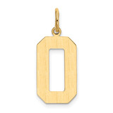 14k Large Polished Number 0 Charm