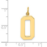 14k Large Polished Number 0 Charm