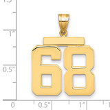 14k Large Polished Number 68 Charm