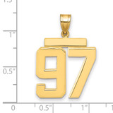 14k Large Polished Number 97 Charm